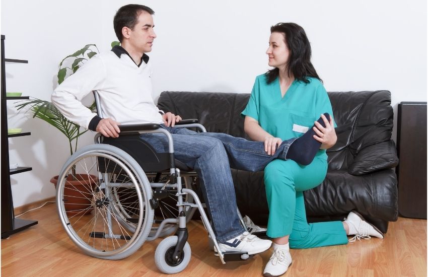 nurse talking with patient