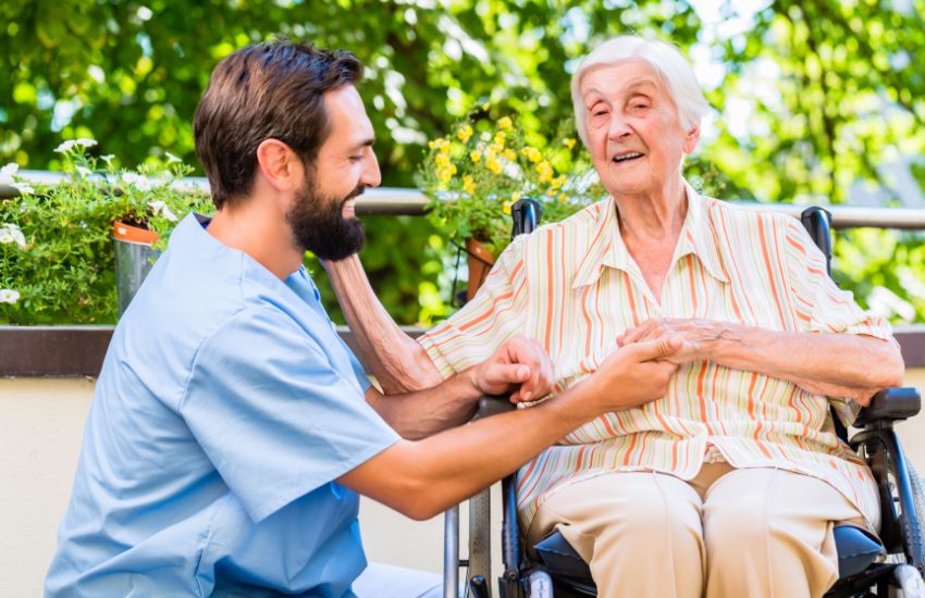 Provider with old disable lady