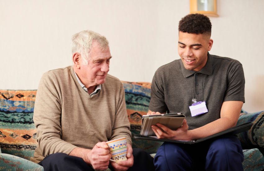 service provider talking with participant