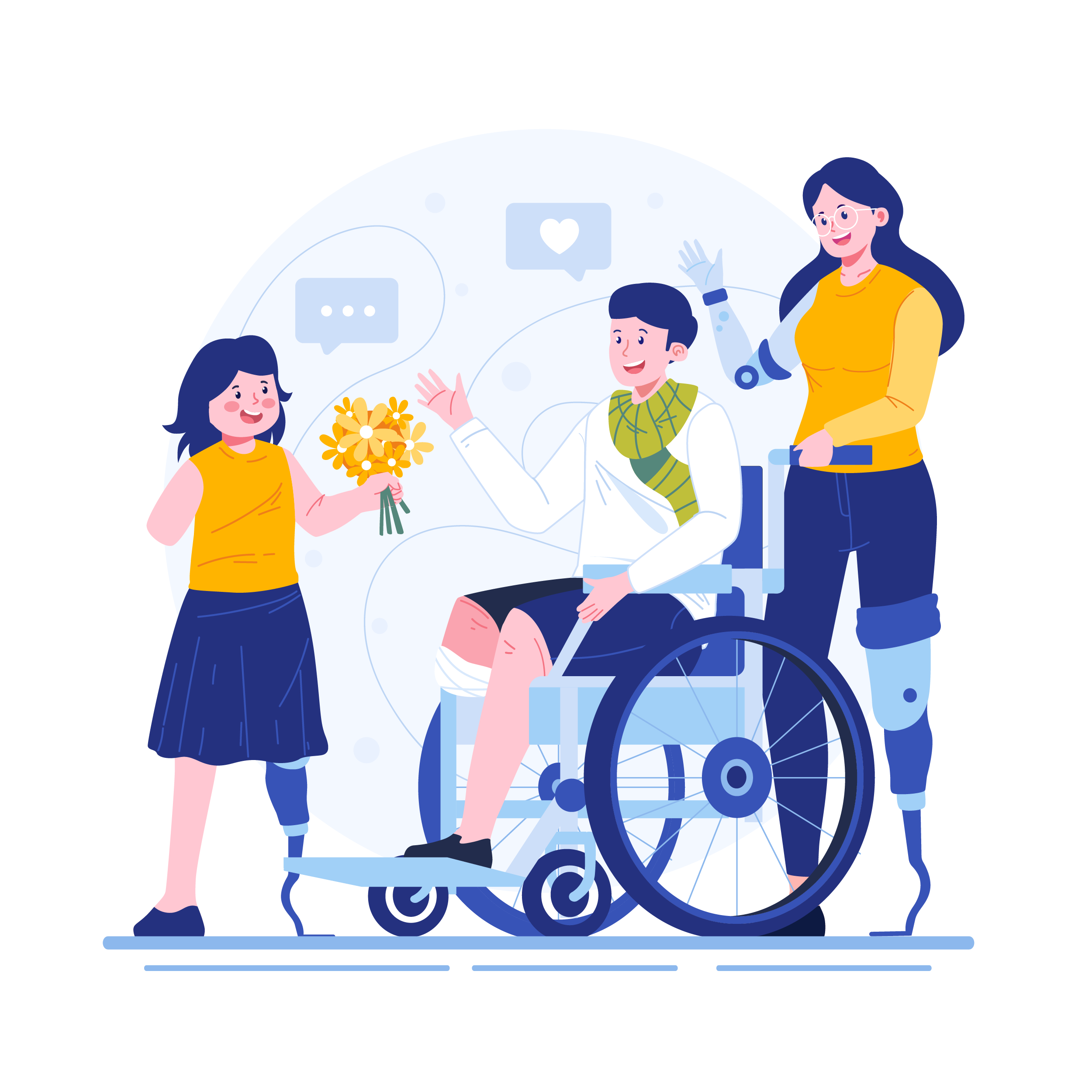 People respect disabilities illustration